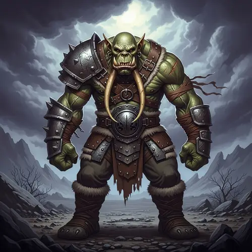 Epic Orc Illustration: Muscular Green Creature