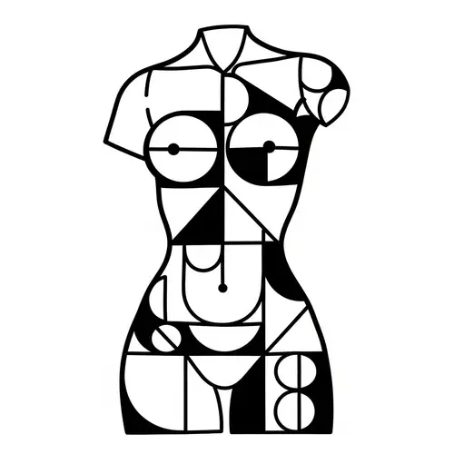 Geometric Shapes Female Torso Art