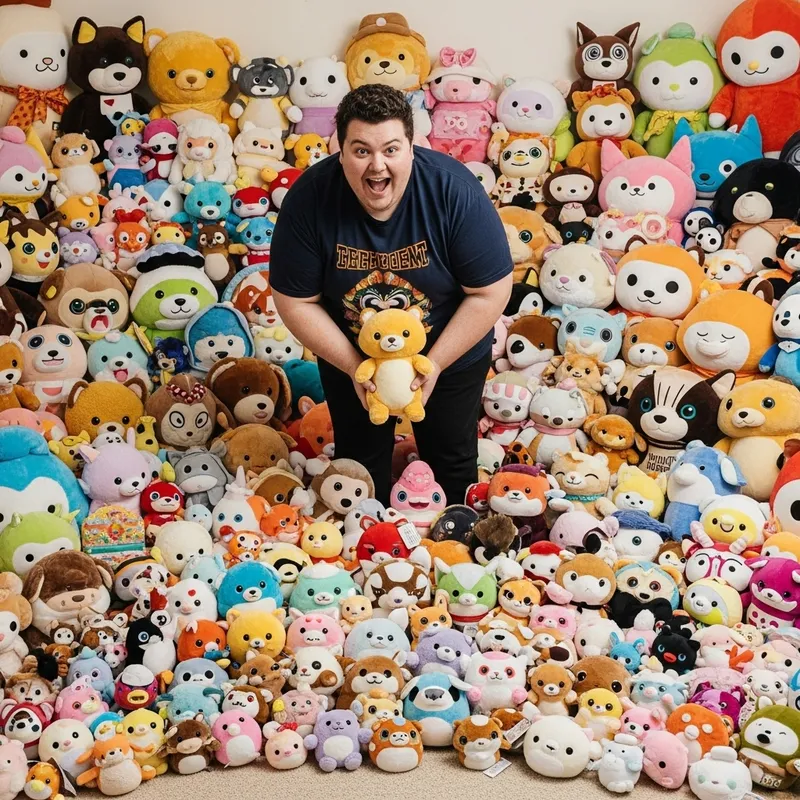 Fat Plush Toy Collector - Diverse Selection & Display