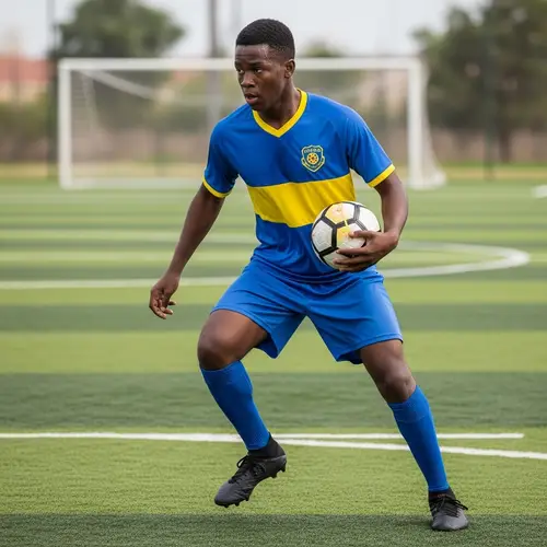 Dynamic Young African Football Player | Teamwork Icon