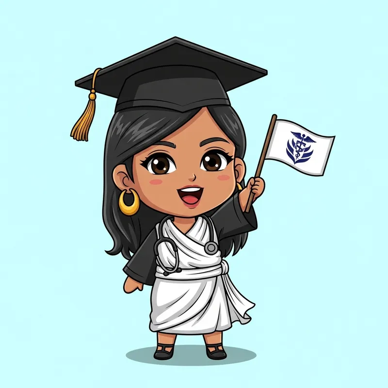 Cute Chibi Girl Graduated in South Asian Medical Technology