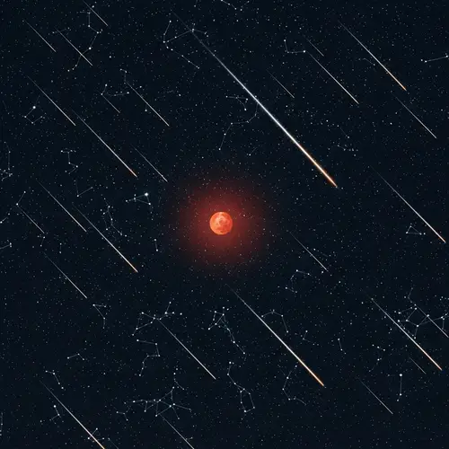 Stunning Meteor Shower with Phaethon in Night Sky