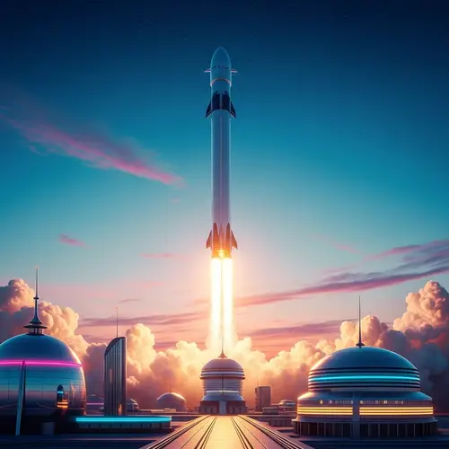 SpaceX Rocket Launch: Retro Futurism in Action