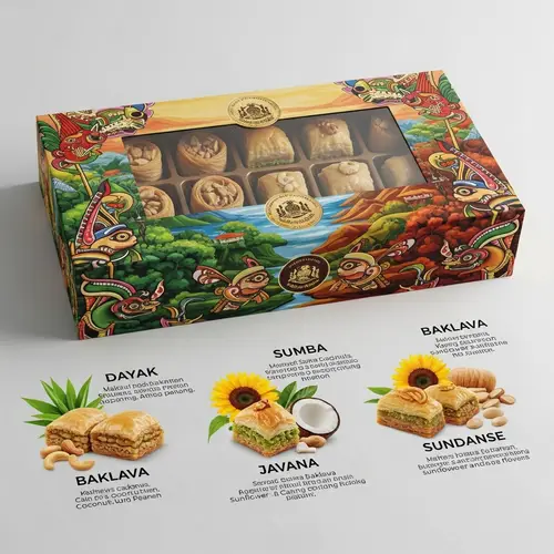 Luxurious Baklava Assortment Inspired by Nusantara Cultures