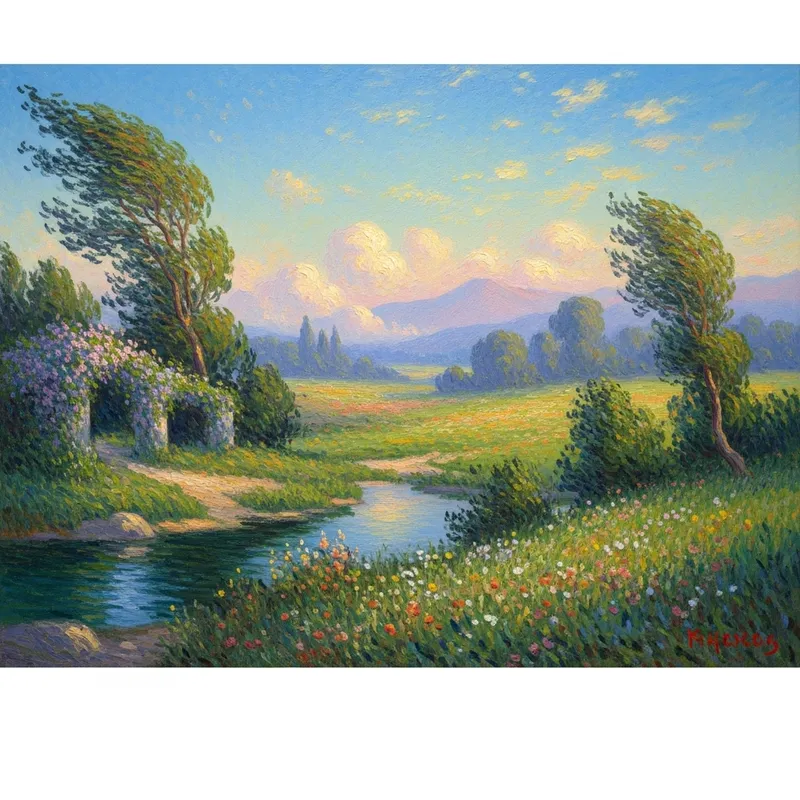 Dreamy Impressionist Landscape | Sunlit Colors & Airy Spaces