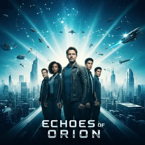 Echoes of Orion: Futuristic Science-Fiction Movie Poster