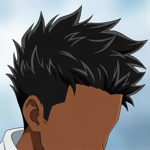 Anime Character: African-American Boy with Messy Hair