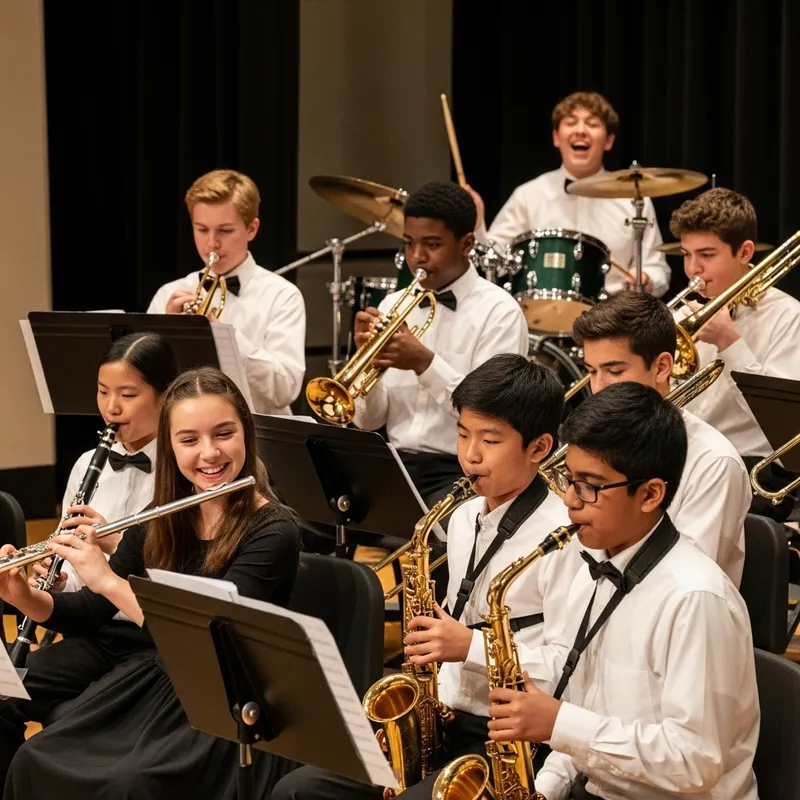 Smiling Middle School Band Concert | Energetic Performance