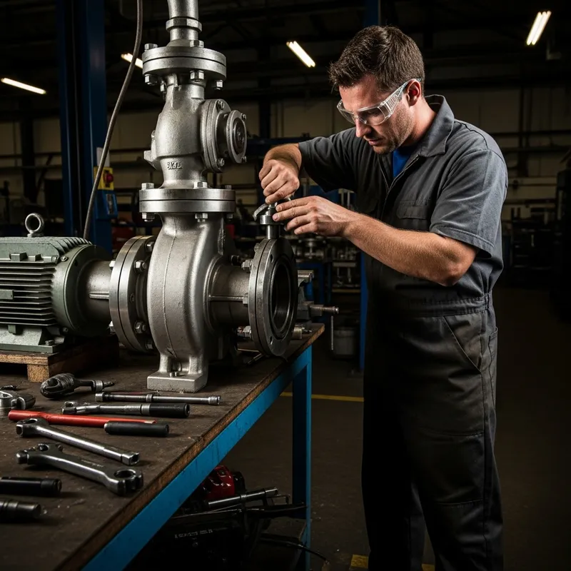 Experienced Mechanic Operating Pump System Experienced Mechanic Operating Pump System