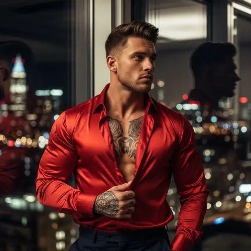 Attractive Irish Man with Detailed Tattoos in Urban Setting