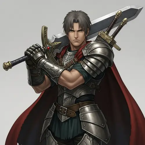 Classic Video Game Character | Athletic Warrior with Medieval Sword