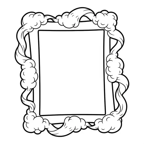 Whimsical Cartoon Style Picture Frame Illustration