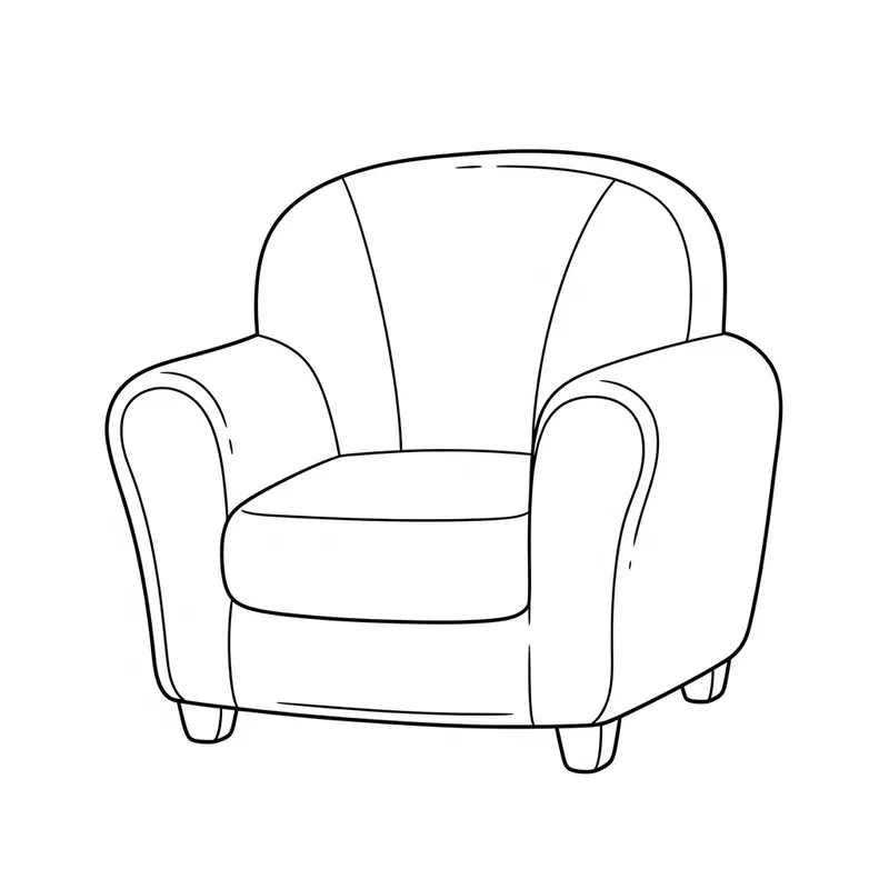 Cute Armchair Coloring Page for Toddlers Cute Armchair Coloring Page for Toddlers