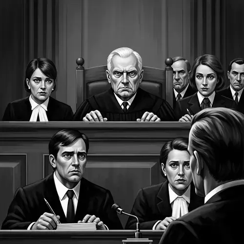 Legal Drama Digital Painting | Dramatic Courtroom Scene