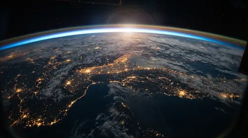 Stunning Night Earth View from Space