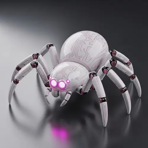 White Robotic Spider with Pink Details