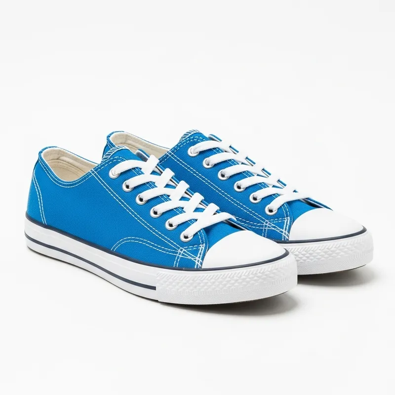 Vibrant Blue Lace-Up Canvas Sneakers