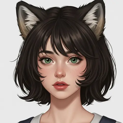 Stunning 15-Year-Old Girl with Wolf-Cut Hair | Green Eyes