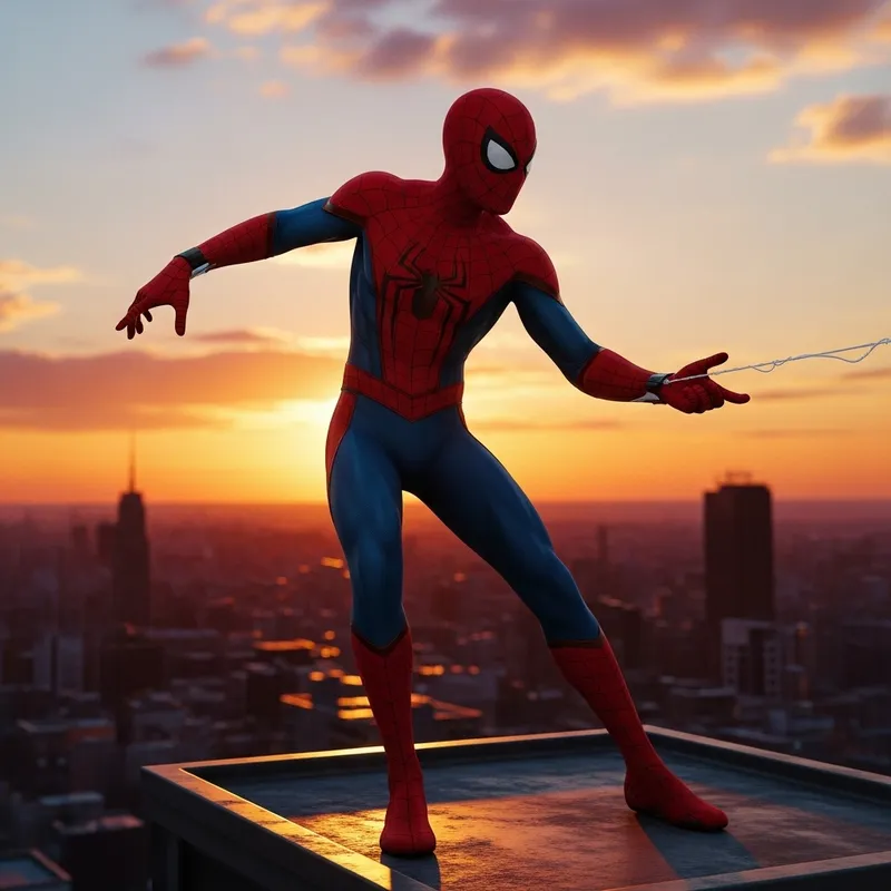 Stunning Spider-Man Sunset Cityscape Art