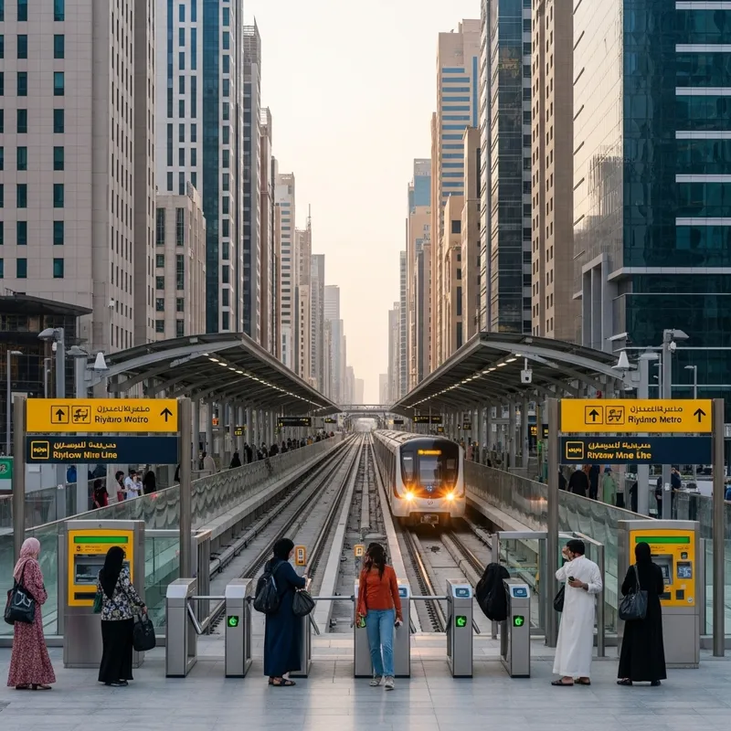 Realistic Riyadh Metro Yellow Line - Urban Setting Image