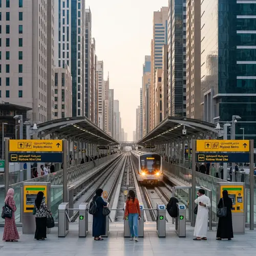 Realistic Riyadh Metro Yellow Line - Urban Setting and Modern Aesthetic
