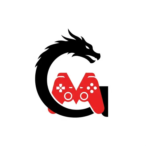Unique Dragon Style G-M Gamepad Shopping Logo Design