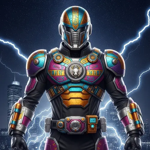 Kamen Raider GodGau - Superhero with Vibrant Armored Suit