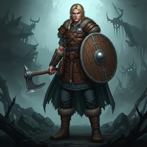 Grimdark Viking Hunter Character Illustration