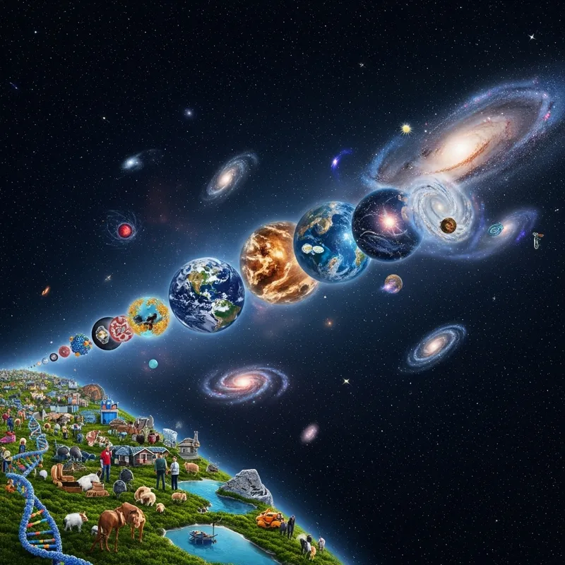 Scales of the Universe: From Quantum Particles to Cosmic Web