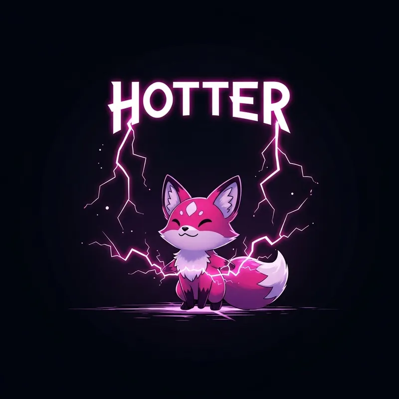 Cute 2D Pink and Purple Pikachu-Like Creature Illustration