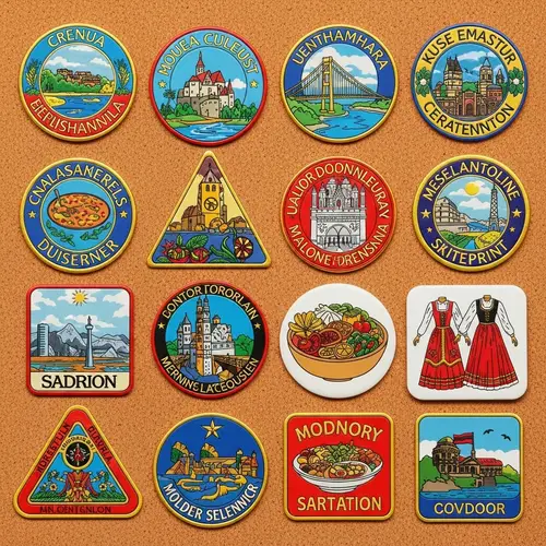 Assorted Souvenir Badges - Traveler's Collection of Global Experiences