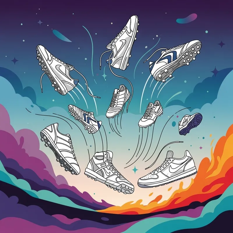 Surrealistic Athletic Footwear Flying