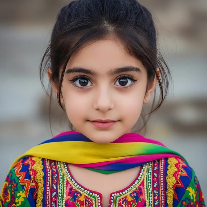 Enchanting Pakistani Girl with Expressive Eyes