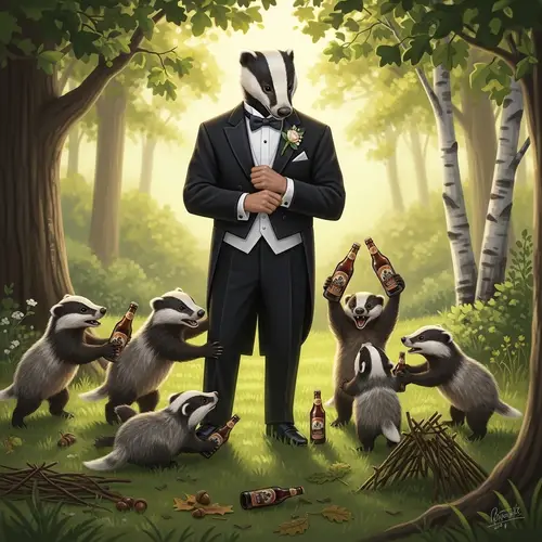 Father Badger's Elegant Wedding: Cubs Celebrate Joyfully