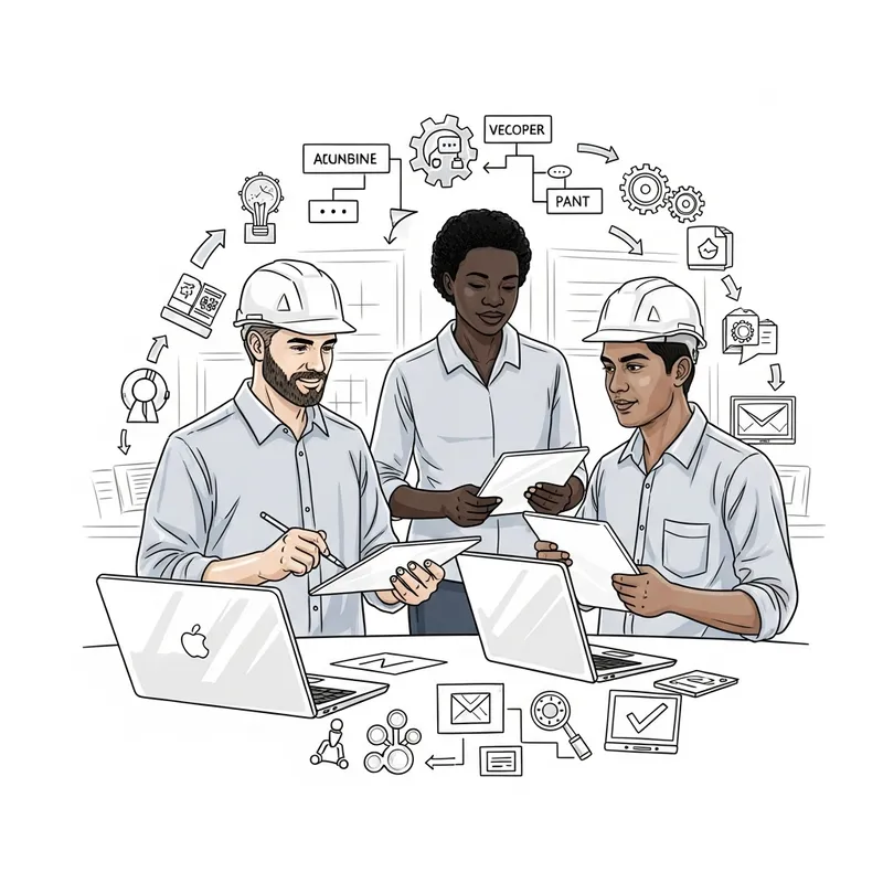 Collaboration of Engineers: A Hand-Drawn Sketch