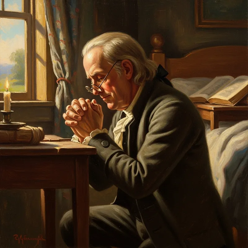George Washington Praying in Kincaide-style Illustration