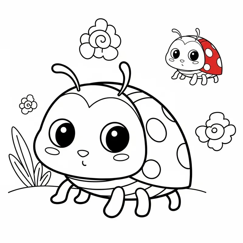 Friendly Ladybug Coloring Page for 1-Year-Olds Friendly Ladybug Coloring Page for 1-Year-Olds