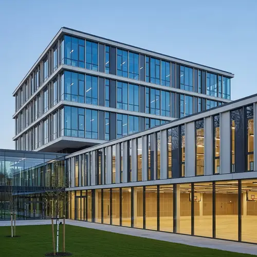 Modern Three-Story School with Two-Story Gymnasium