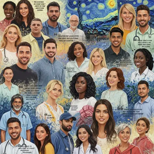 Dynamic Collage of Diverse Client Satisfaction | Client-Centric Art