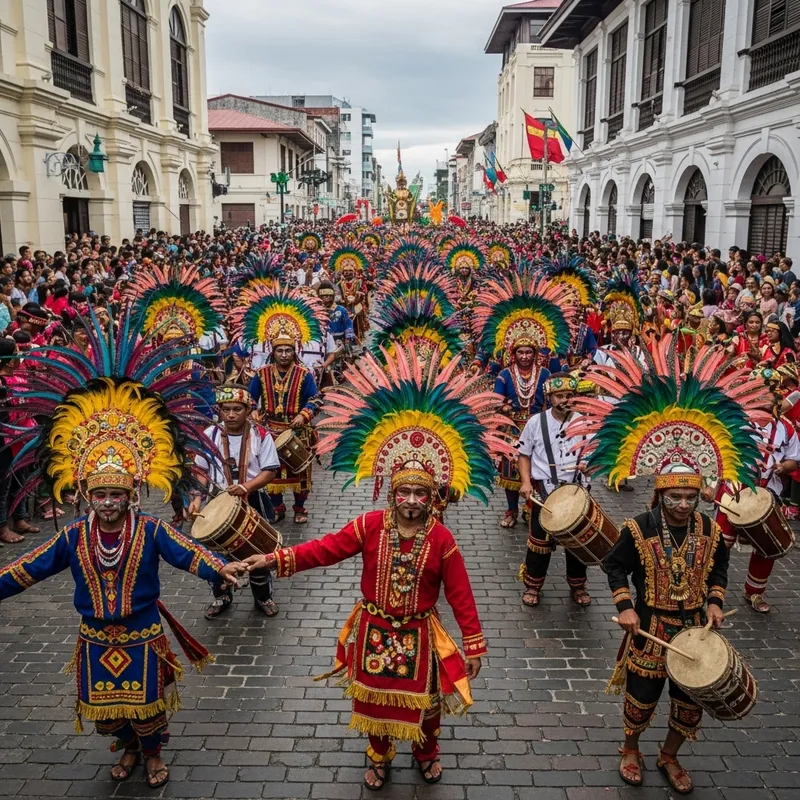 Sinulog Festival: Colorful Patterns and Contrasts