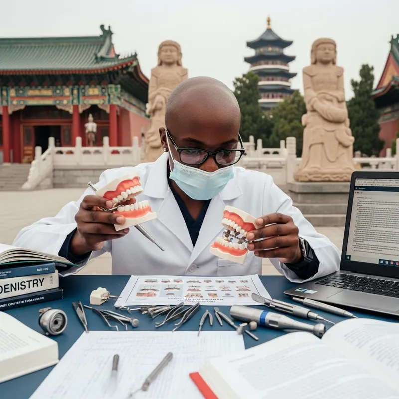 African Student Studying Dentistry in China