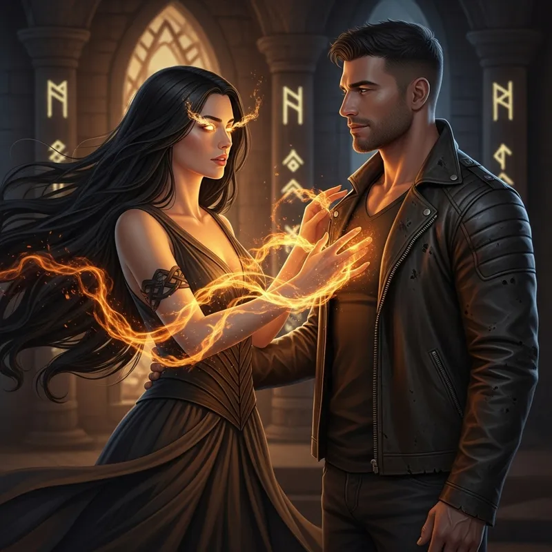 Female Supernatural with Healing Fire Abilities Beside Derek Hale