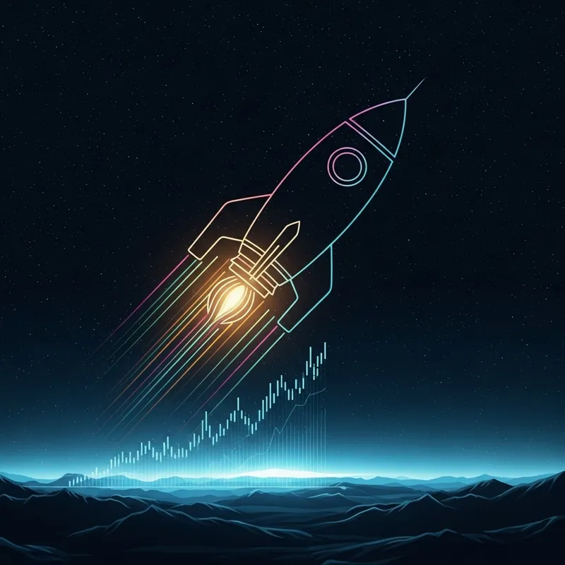 Rocket and Cryptocurrency Growth Imagery