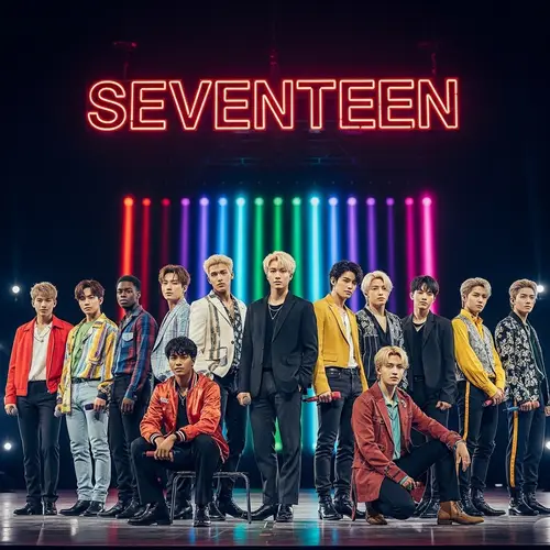 Seventeen Kpop Band | Colourful Stage Performance