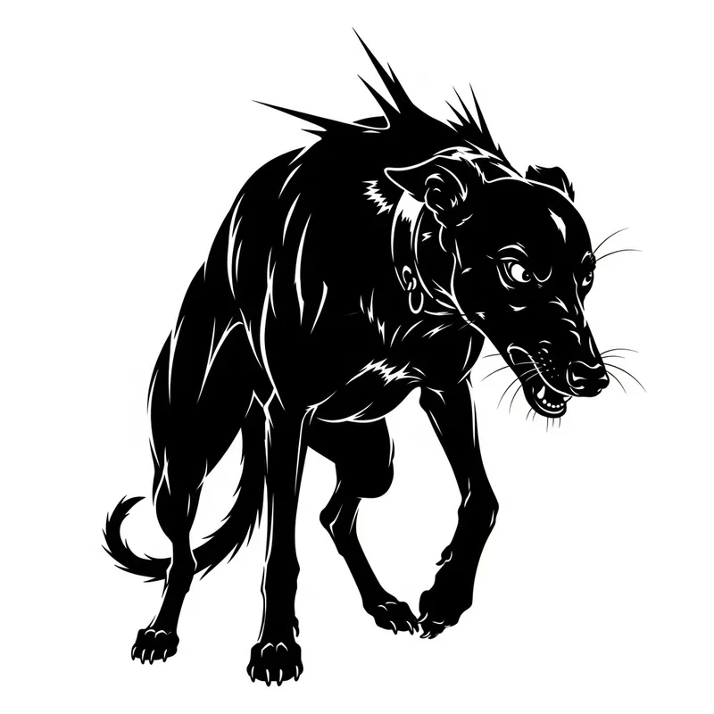 Fierce Greyhound Silhouette