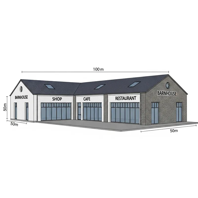 Blueprint for Single-Story Shop, Cafe & Restaurant Blueprint for Single-Story Shop, Cafe & Restaurant