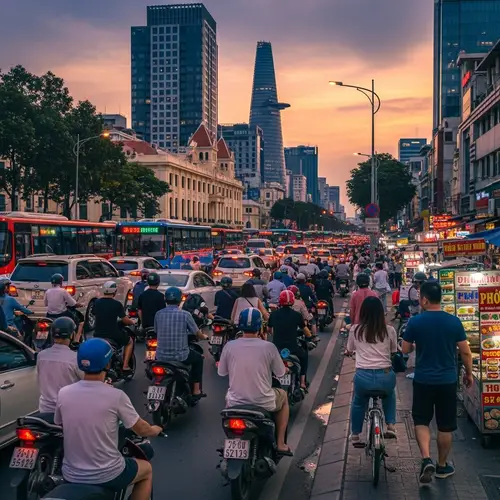 Ho Chi Minh City Traffic - Multicultural Urban Scene