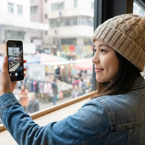 Selfie of a Person Not Looking at the Camera