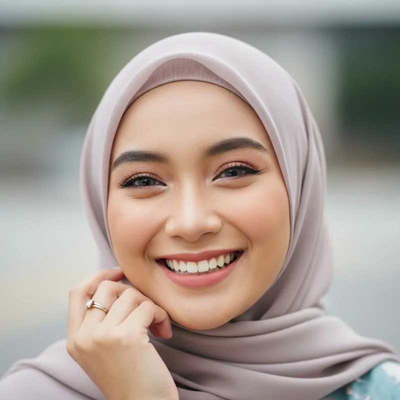 Radiant Muslim Malay Woman | Smiling Age 20-35 | Fair Complexion