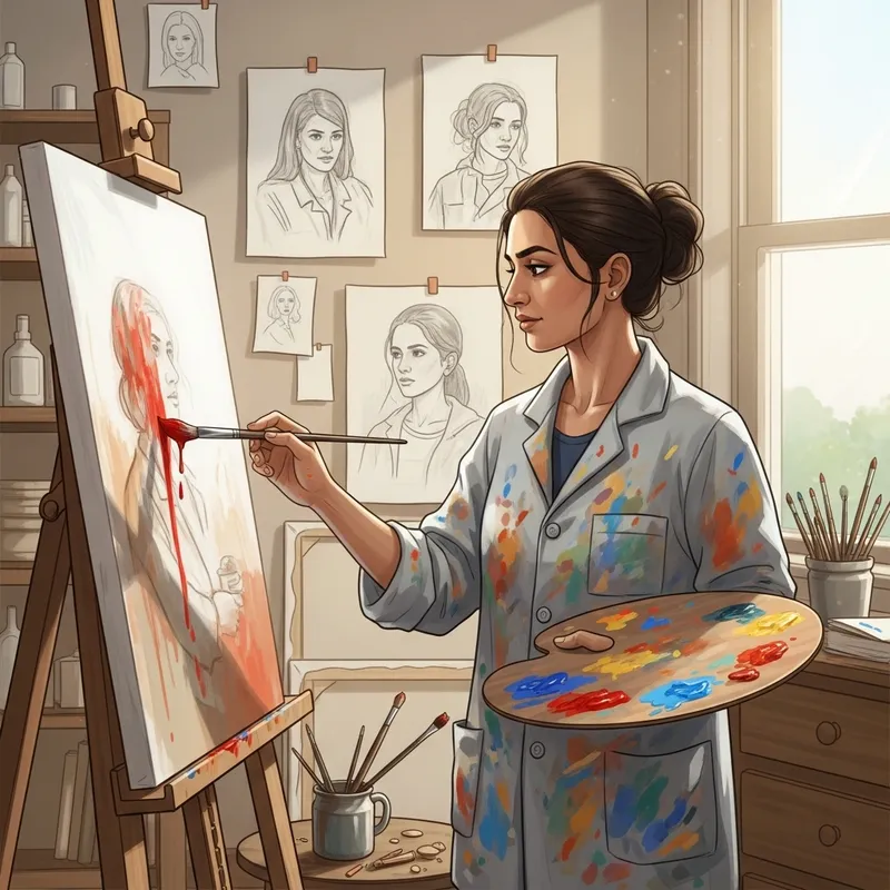 South Asian Woman Painter Capturing Artistic Chaos | Studio Masterpiece
